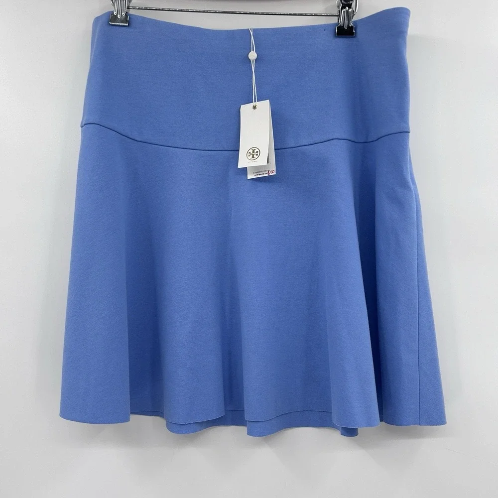 Tory Burch Womens‎ Raquelle Skirt Size L Blue Dusk NWT Preppy Tenniscore Classic